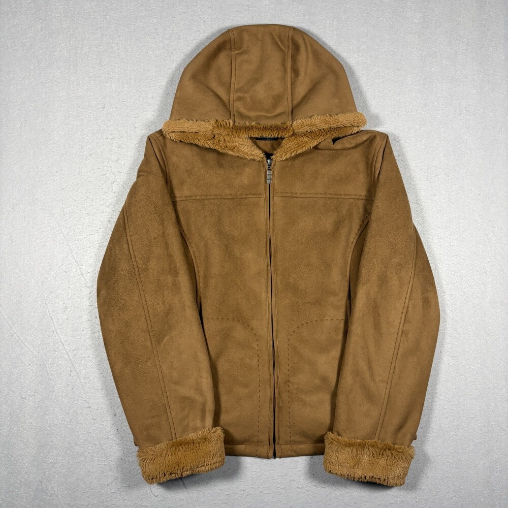 Y2K Vintage Utex Brown fur lined Jacket in size Large
